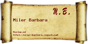 Miler Barbara névjegykártya